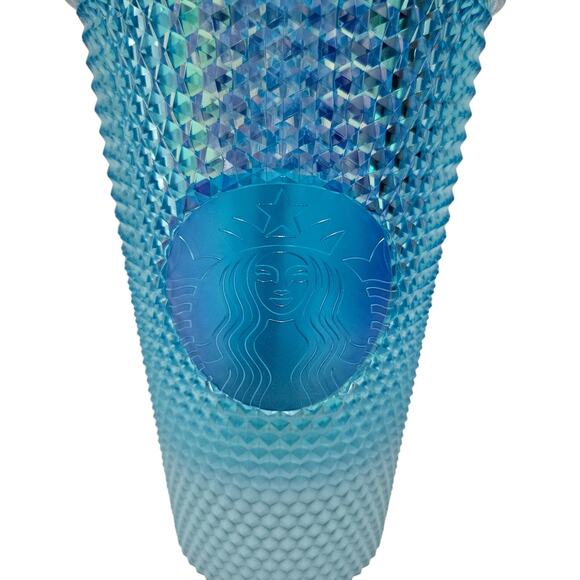Starbucks 2023 Gradient Blue Studded Bling Ombrรฉ Grande 16oz Cold Cup Tumbler - Picture 2 of 6